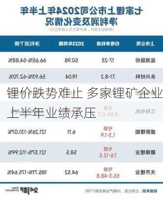 矿企盈利压力未减，锂矿双雄前9月亏损63亿